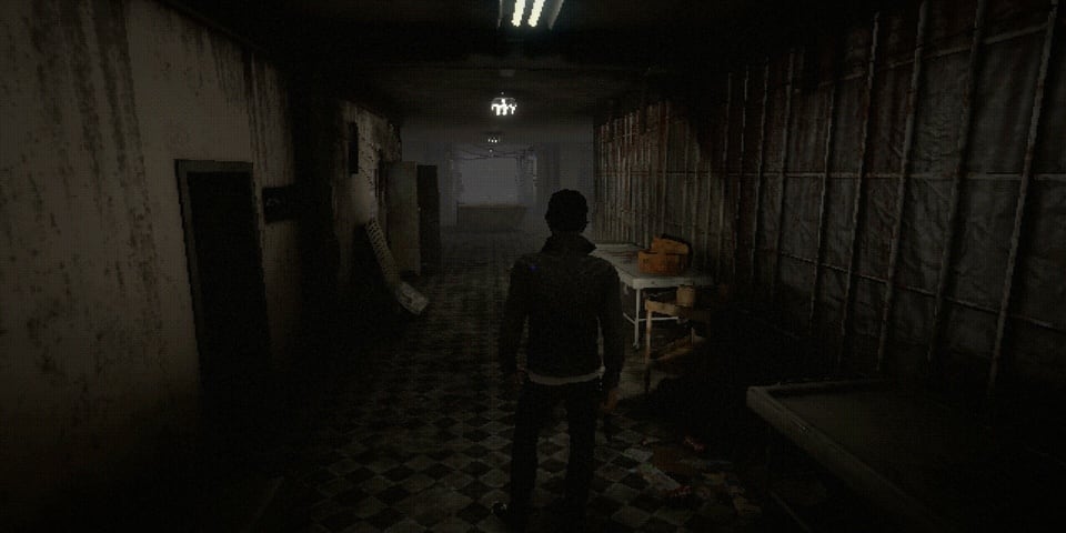 Becrowned exploring creepy hallway