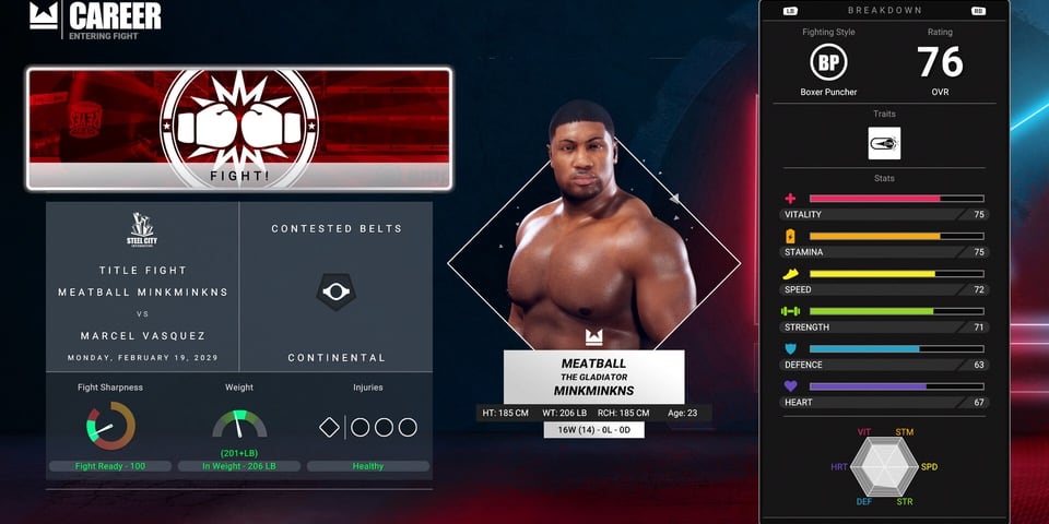 Undisputed career mode