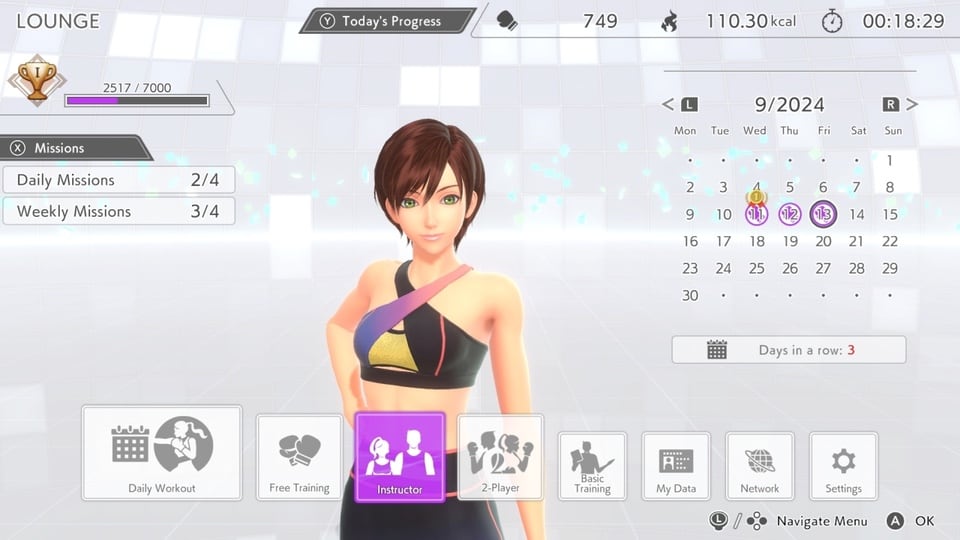 Fitness Boxing 3 stats and trainer customisation