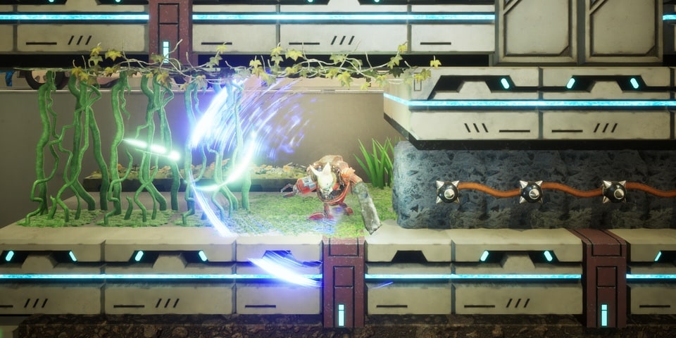 Rusty Rabbit Metroidvania exploration screenshot