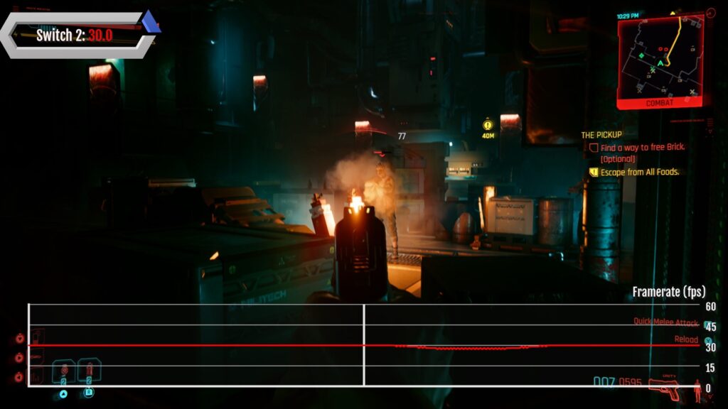 Cyberpunk 2077 Combat Switch 2 Quality mode performance