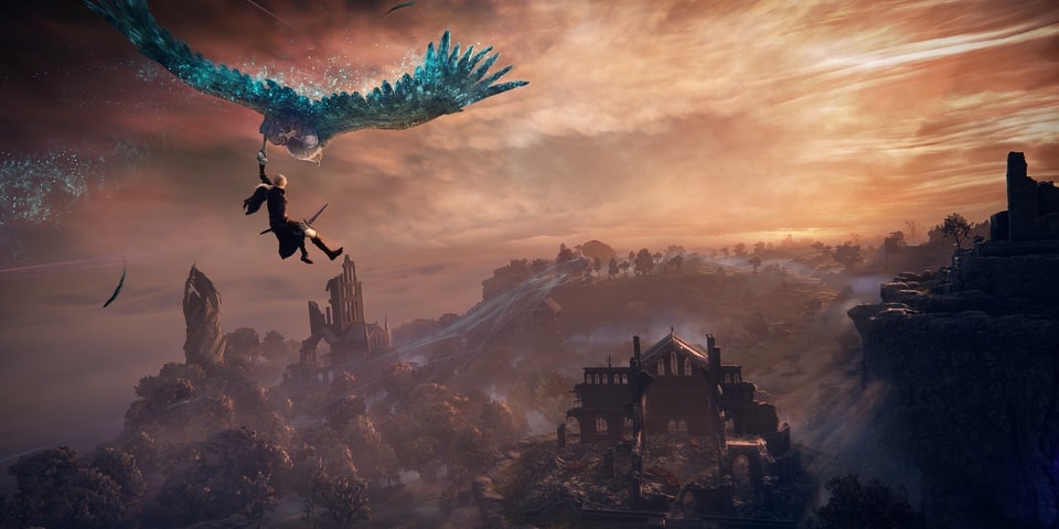 Elden Ring Nightreign gliding into the map