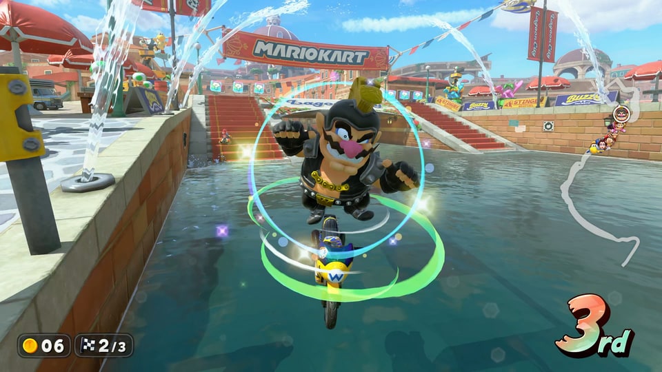Mario Kart World – Wario trick jump animation