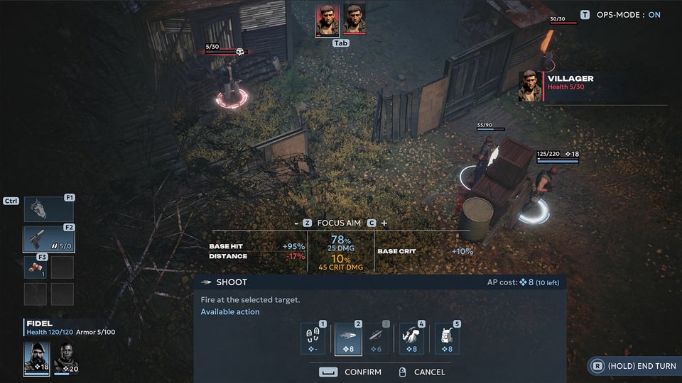 Chains of Freedom tactical XCOM-like combat UI on PC