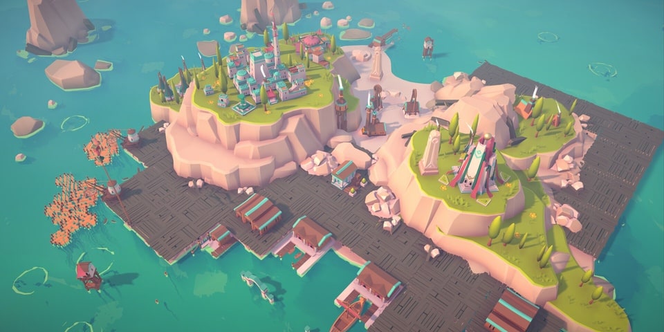 Islanders: New Shores sunny island with docks