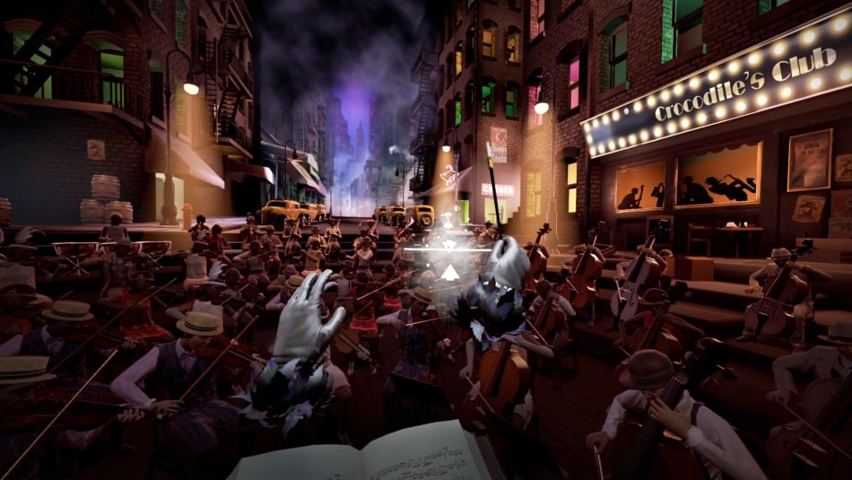 Maestro – conducting in VR with band on a Broadway street setting
