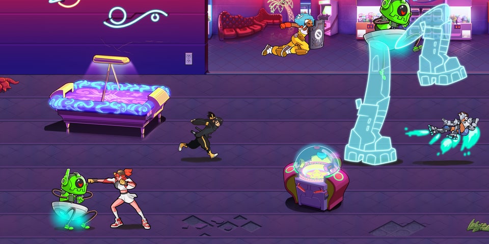 Ra Ra Boom beat 'em up combat against robots and AI