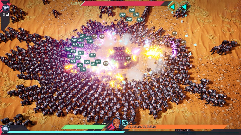 TerraTech Legion player vehicle in middle of enemy horde