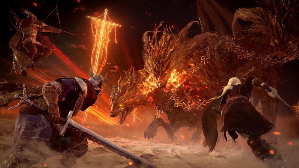 fighting a boss enemy in elden ring nightreign