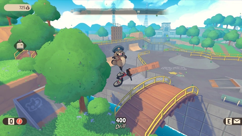 Tanuki Pon's Summer – racoon pulling off a BMX flip trick