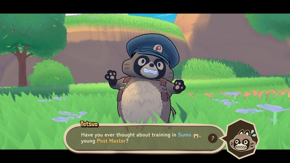 Tanuki Pon's Summer – raccoons sumo wrestling dialogue invitation